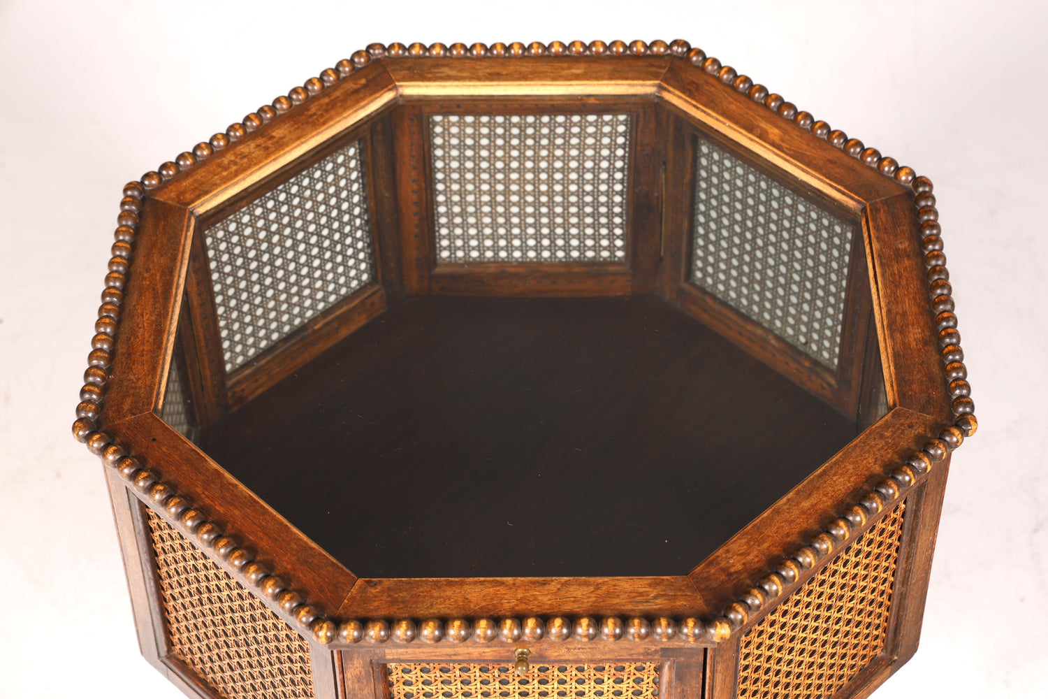 Wunderschöner Gründerzeit Barschrank echt Holz Teeschrank Korbgeflecht Schrank Ablage