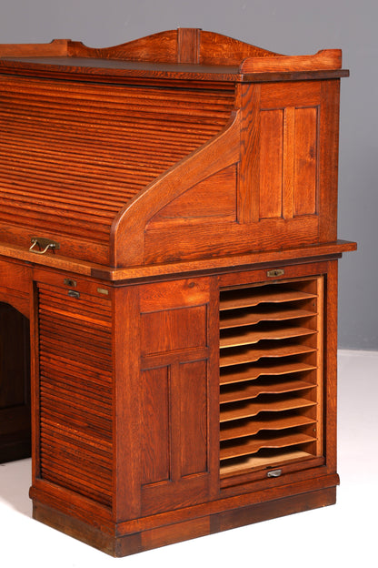 Wunderschöner Sekretär im Bauhaus Stil Art Deco Schreibtisch Schreibsekretär Rollladen Antik Vintage Eiche
