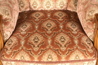 Edler Chippendale Armlehnsessel Barock Stil Sessel Samt Stoff Armchair Antik 2 von 2