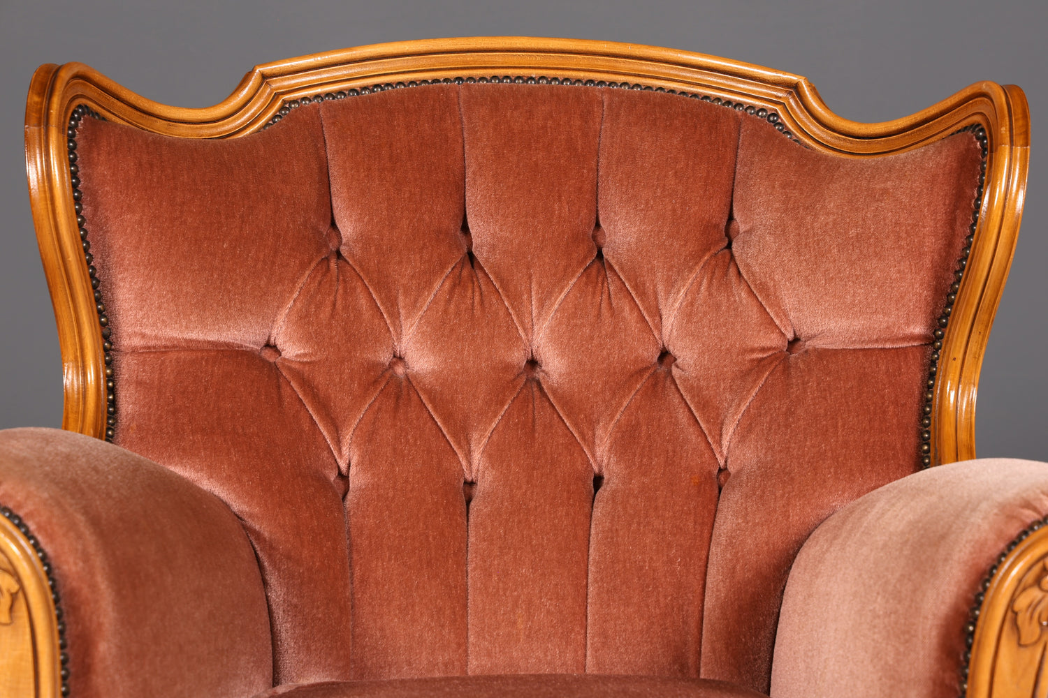 Edler Chippendale Armlehnsessel Barock Stil Samt Stoff Sessel Armchair Rococo Antik 2 von 4