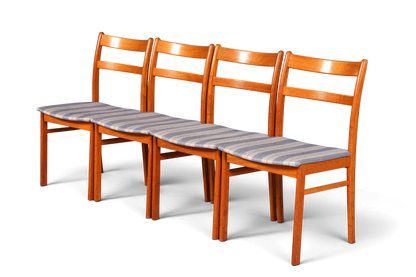 G403 Finish cm 4x Mid Century Teak Holz Stühle Made in Denmark Retro Stuhlset Danish Design Küchenstühle (Kopie)