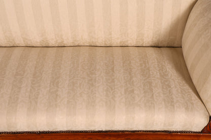 Wunderschönes Original Biedermeier Sofa Antik Louis Philippe Couch 3-Sitzer Creme Gestreift Polstersofa Récamiere