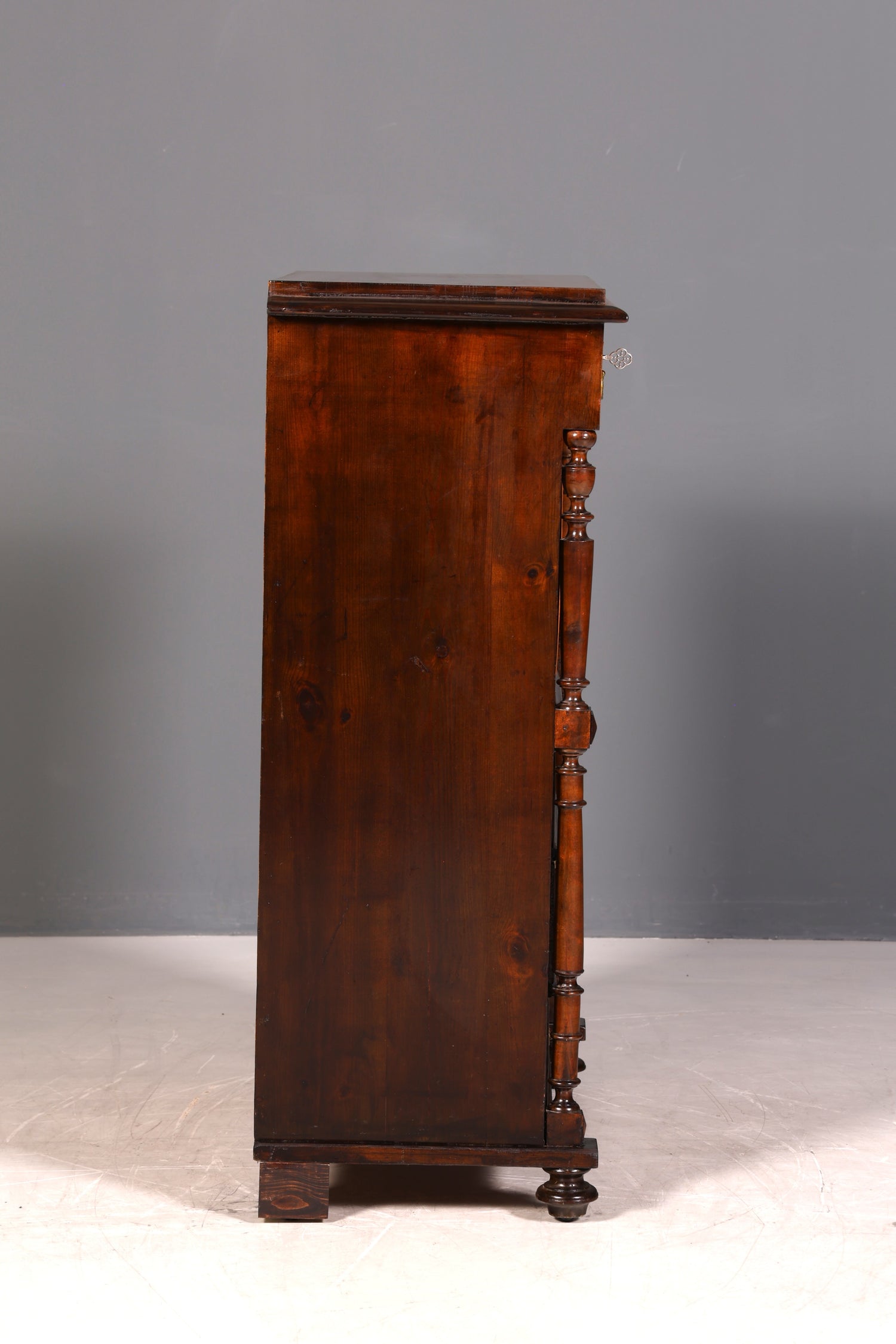 Eleganter Gründerzeit Sekretär Vertiko Highboard Louis Philippe Kommode Antik Schrank um 1880