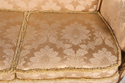Wunderschönes Chippendale Sofa Barock Stil Couch Samt Stoff Rococo 2-Sitzer Canapé