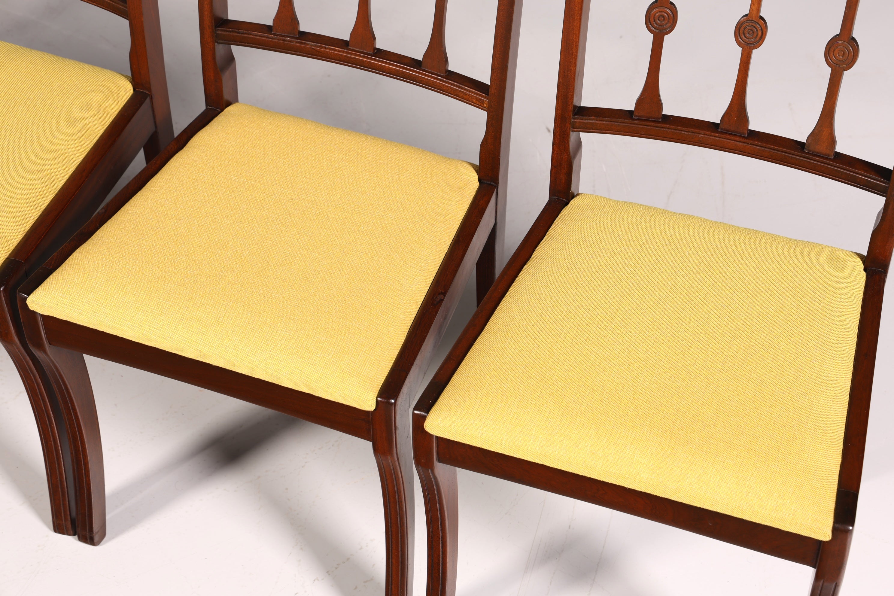 4x Edle Englische Stühle Englisch Dining Chairs Antik 60s Küchenstühle Stuhlset Esszimmer Stühle