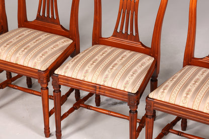 6x Traumhafte Stühle im Gustavianischer Stil Englisch Stil Küchenstühle Antik Stil Esszimmer Stuhl Set
