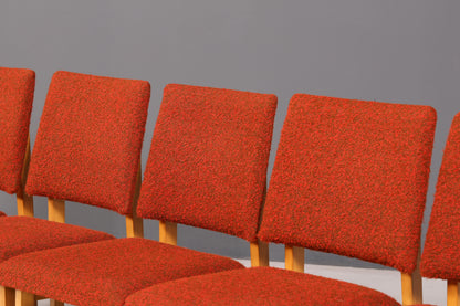 Elegant set of 6 mid-century dining chairs, vintage chair set, kitchen chairs, chair set, retro upholstered chairs, 1960s
