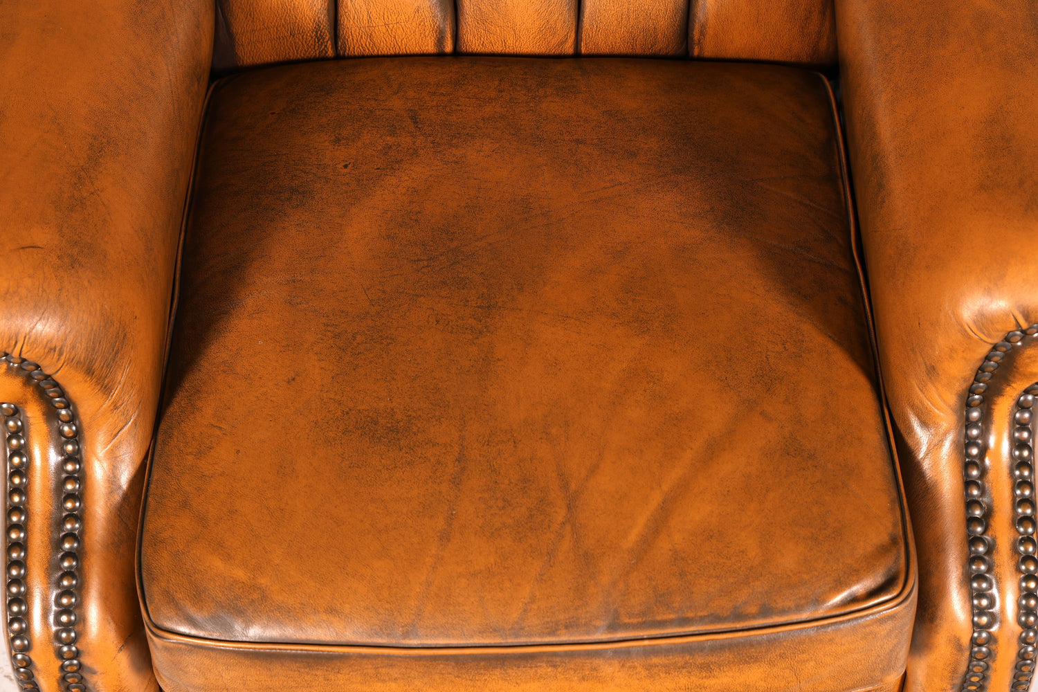 Original Chesterfield wingback armchair, genuine leather, English gentleman’s chair, leather armchair, soft leather, reclining function, antique vintage