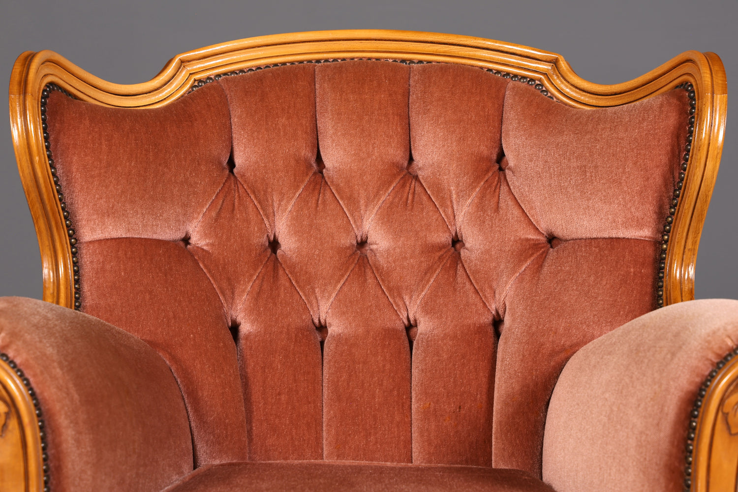 Edler Chippendale Armlehnsessel Barock Stil Samt Stoff Sessel Armchair Rococo Antik 1 von 4