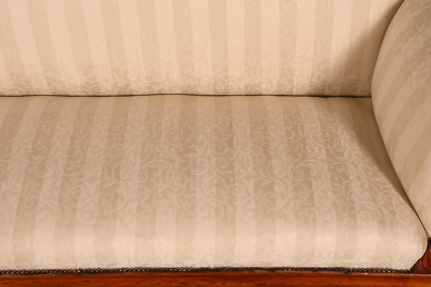 Wunderschönes Original Biedermeier Sofa Antik Louis Philippe Couch 3-Sitzer Creme Gestreift Polstersofa Récamiere