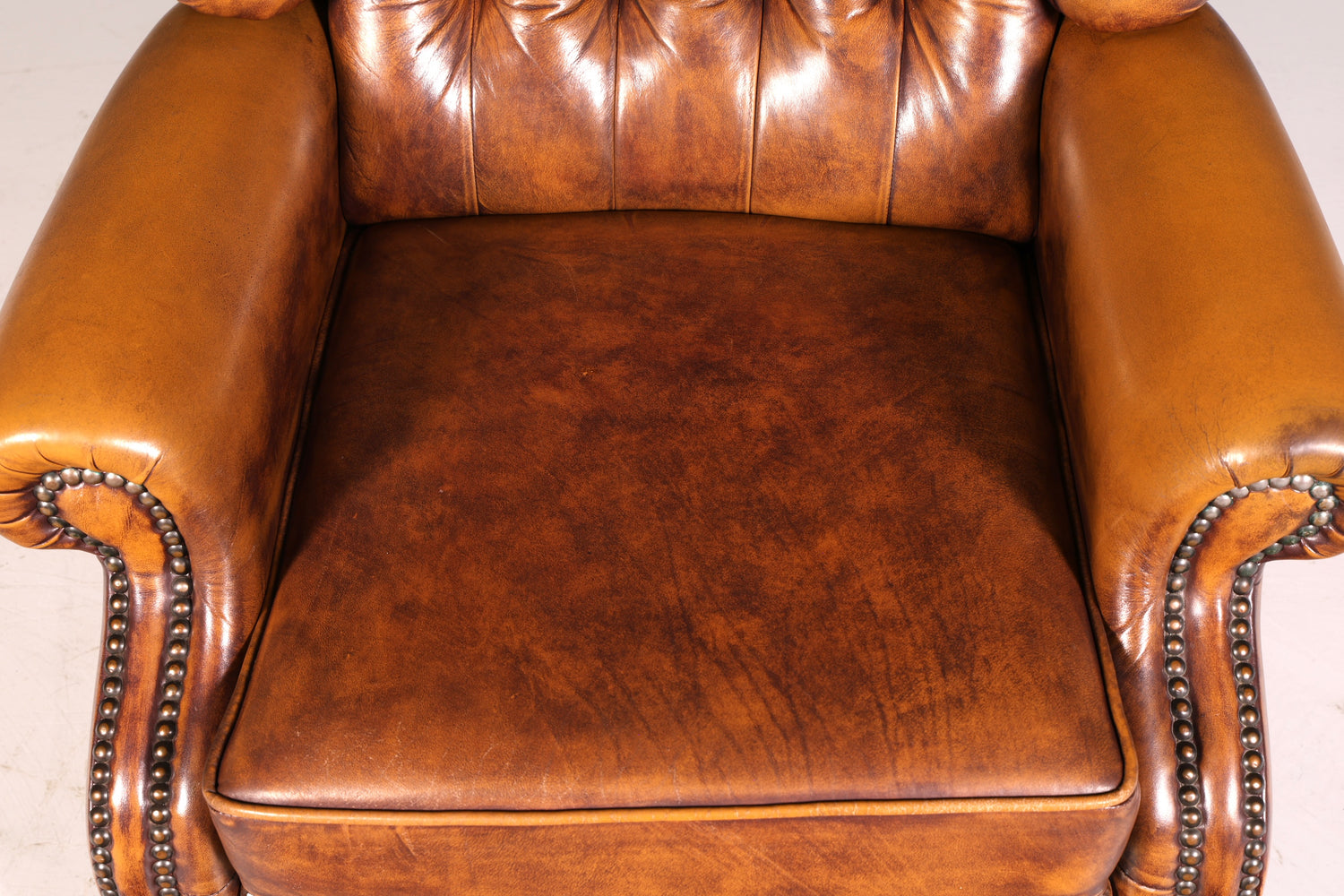 Wunderschöner Original Chesterfield Ohrenbackensessel Englisch Echt Leder Herrensessel Relaxsessel Liegefunktion Vintage