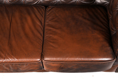Wunderschönes Original Chesterfield Sofa 3-Sitzer Echt Leder Couch Englisch Ledersofa Vintage