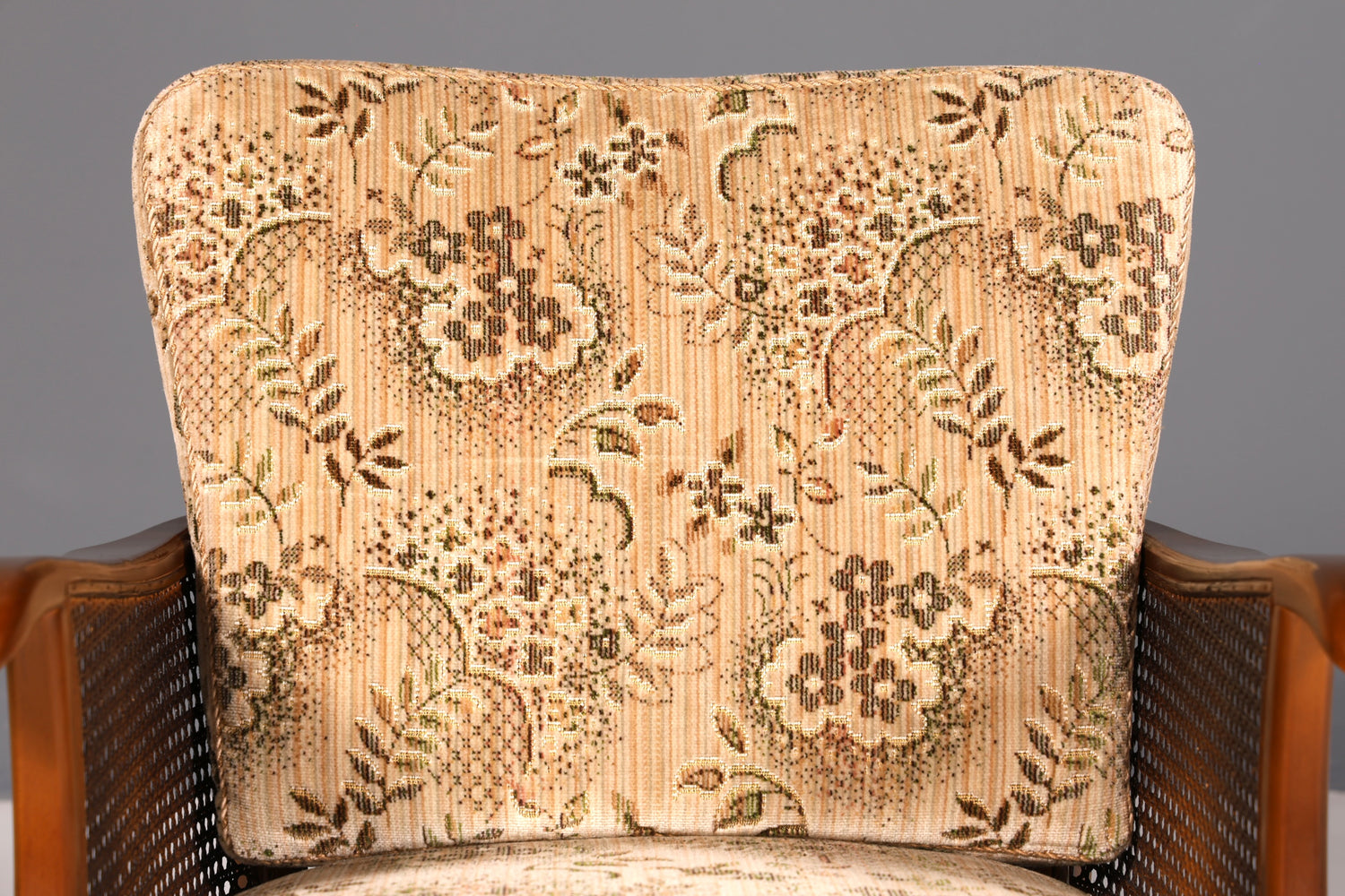 Eleganter Chippendale Armlehnstuhl Polstersessel Wiener Geflecht Antik Stil Salonstuhl Sitzmöbel