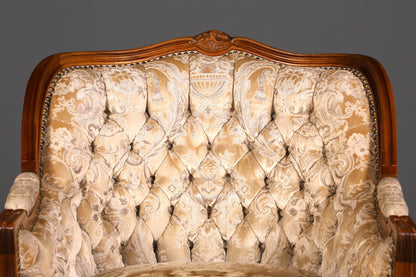 Wunderschöner Chippendale Armlehnsessel Barock Stil Sessel Armchair Samt Stoff Sessel 1 von 2