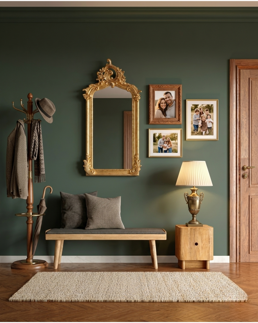 Edler Prunk Barock Stil Wandspiegel Ornament Standspiegel Antik Stil Flurspiegel