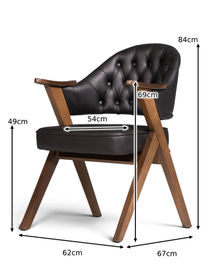 Luxuriöser "Manchester Black" Stuhl Chesterfield Stil  Bürostuhl Esszimmerstuhl Lounge Stuhl