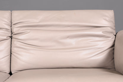 Wunderschönes Sofa der Marke Ligne Roset Grau Echtleder &amp; Stoff Couch Designer Sofa Wohnzimmer