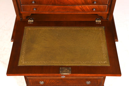 G026 Finish cm Wunderschöner Englischer Sekretär Büro Aufsatzsekretär Antik 60S Vitrinen Schrank UK