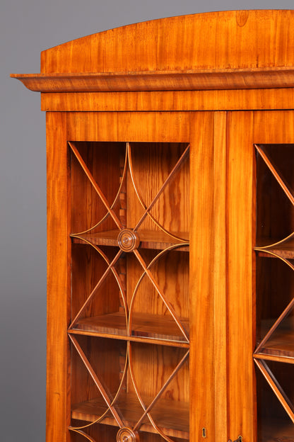 Beeindruckende Biedermeier Vitrine Glasvitrine Bücherschrank Bibliothek Art Deco Bücherregal Antik Massivholz