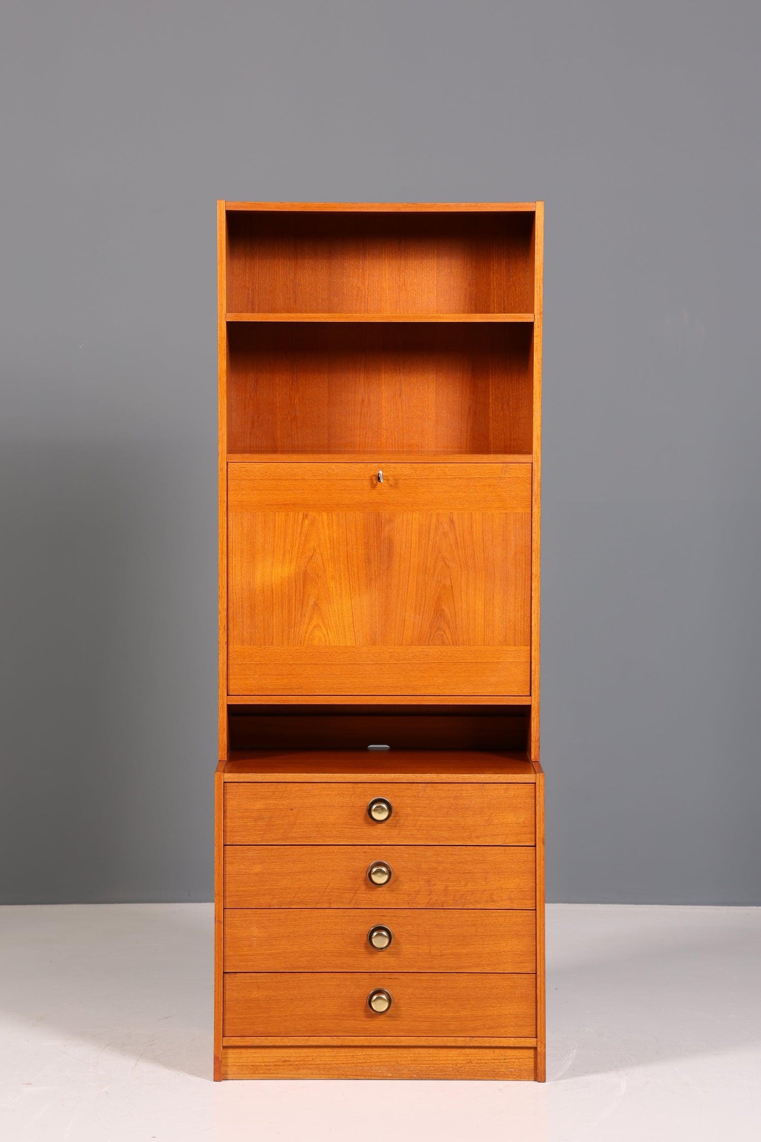Stilvolles Mid Century Regal Danish Design echt Holz Schrank Sekretär 60er Jahre Kommode