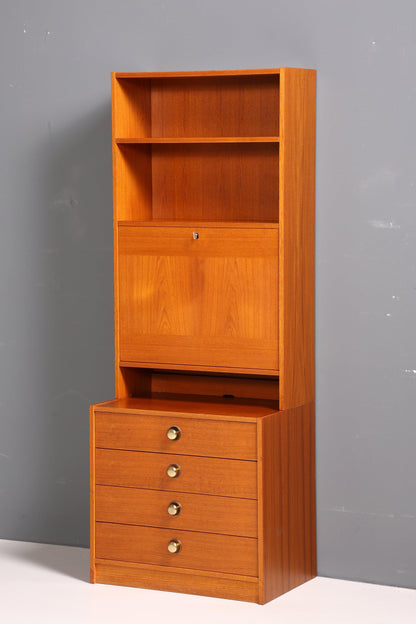 Stilvolles Mid Century Regal Danish Design echt Holz Schrank Sekretär 60er Jahre Kommode