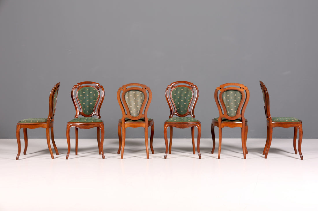 6x Traumhafte Louis Philippe Stühle um 1880 Biedermeier Stuhl Set Antik Esszimmer Stühle Küchenstuhlset