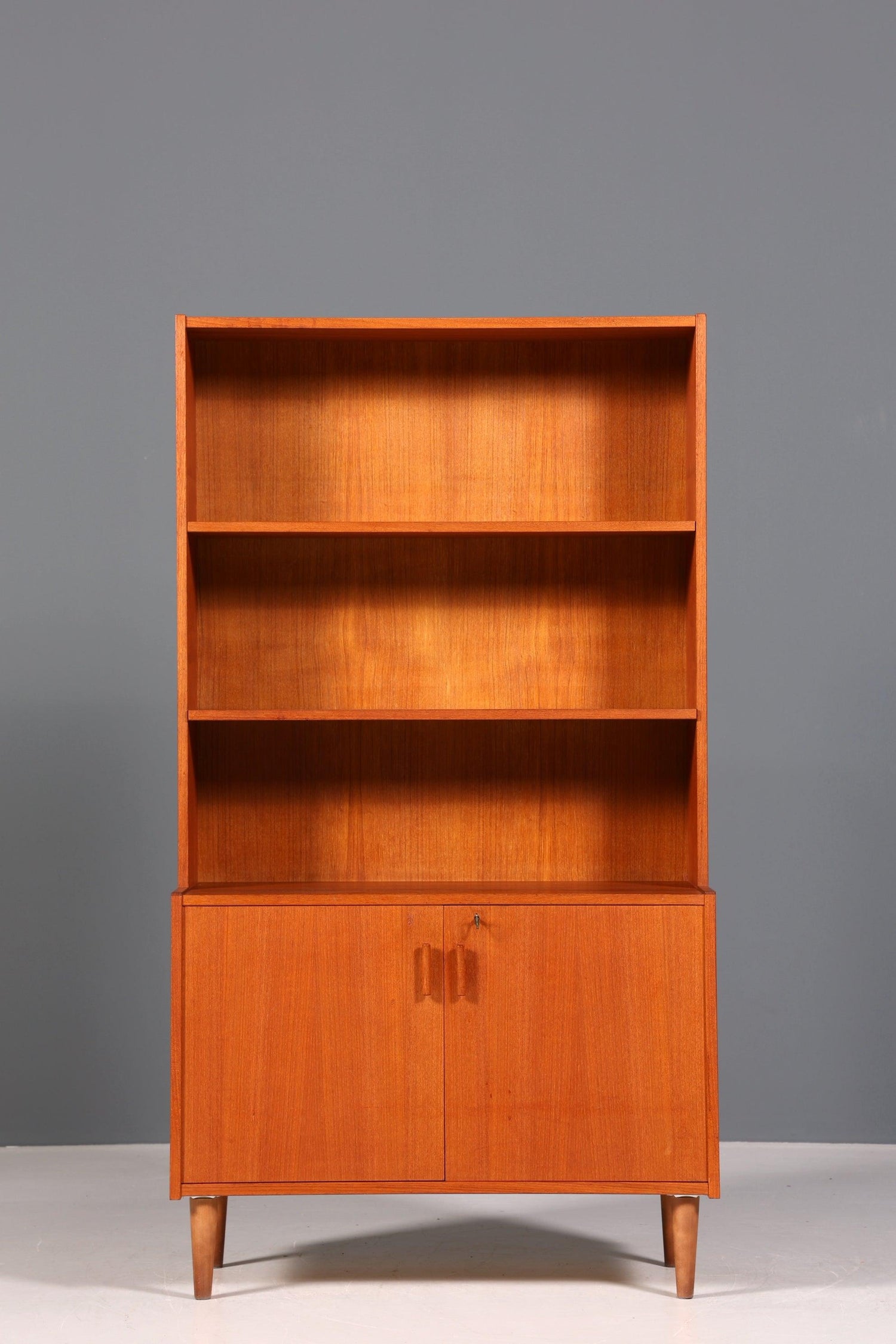 Wunderschönes Mid Century Regal Teak Holz Vintage Bücherregal Retro Schrank Kommode 60s