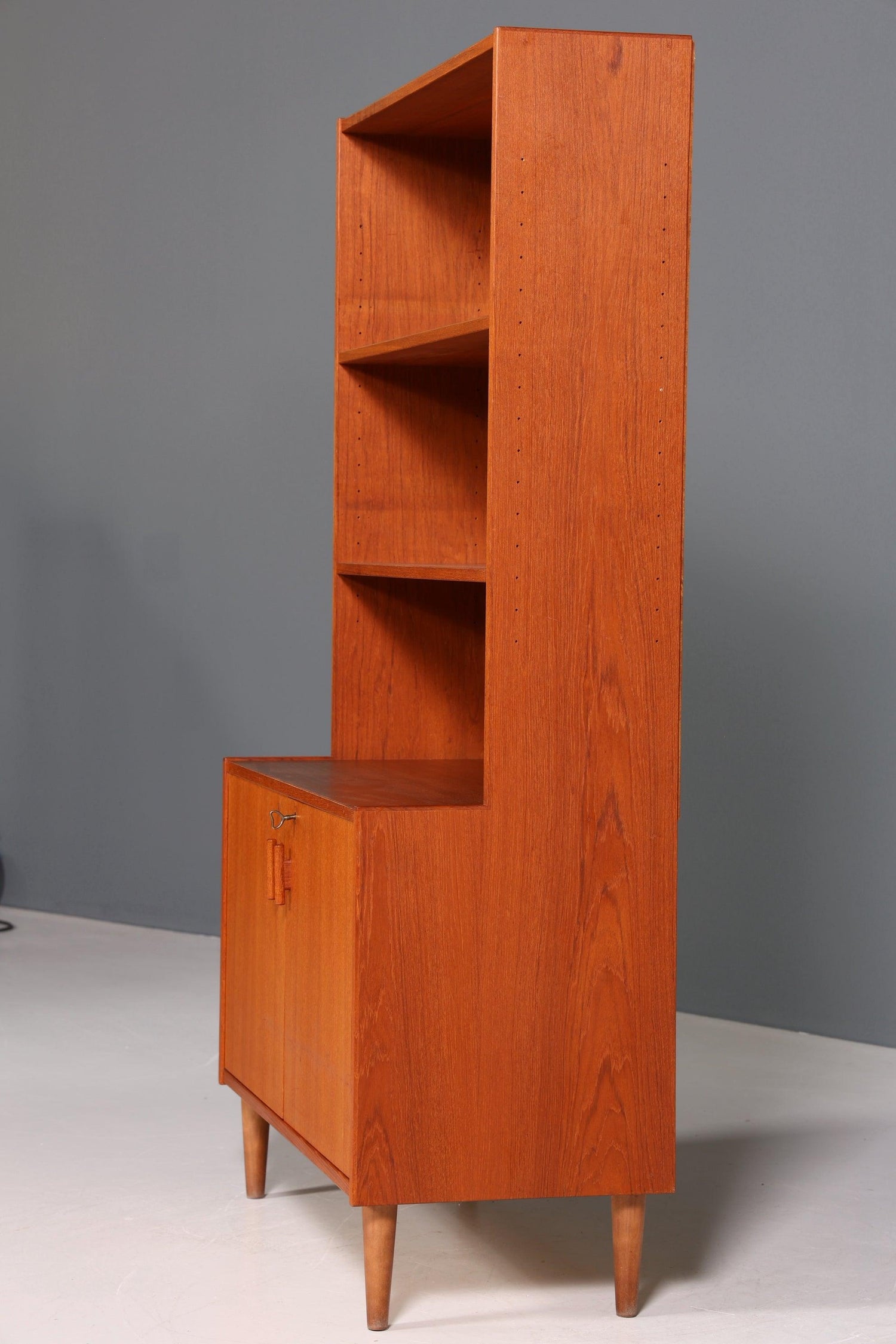 Wunderschönes Mid Century Regal Teak Holz Vintage Bücherregal Retro Schrank Kommode 60s