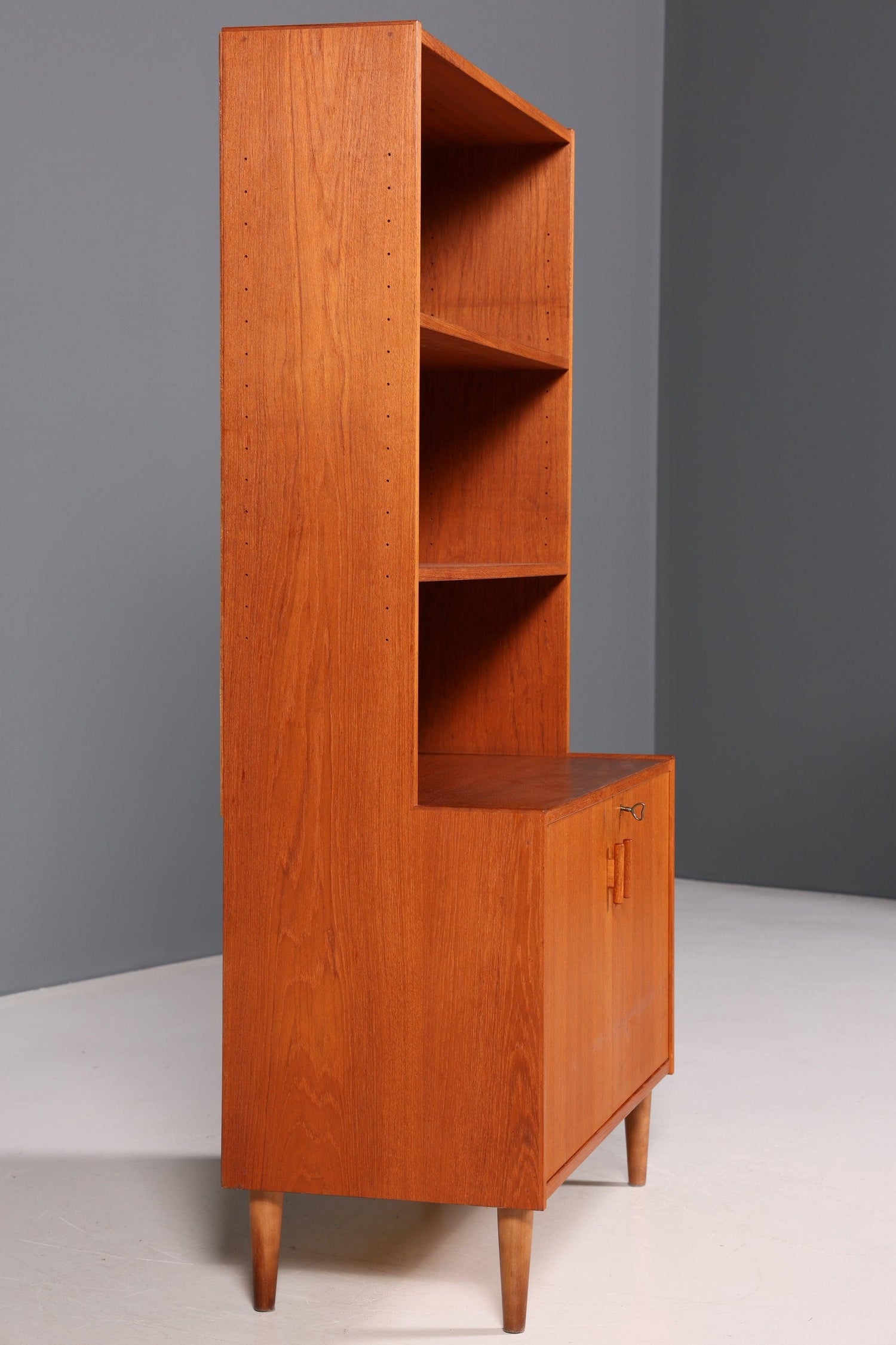 Wunderschönes Mid Century Regal Teak Holz Vintage Bücherregal Retro Schrank Kommode 60s