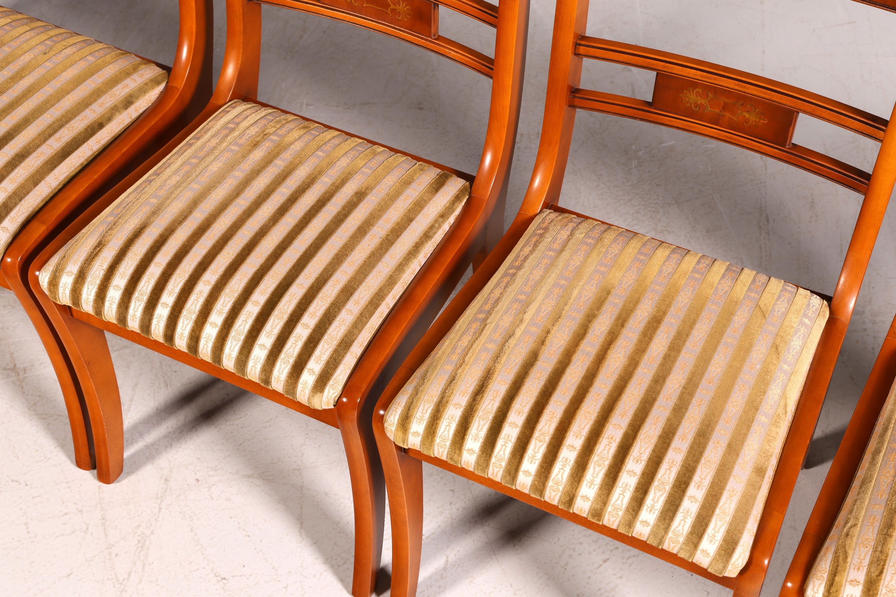 G034 Finish cm 6x Edle Englische Stühle Englisch Dining Chairs Antik 60er Jahre Regency Küchenstühle Stuhlset (Kopie)