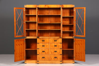 Wunderschöner Maritimer Vitrinenschrank Englischer Schrank echt Holz Bibliothek Englische Anrichte
