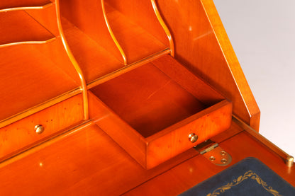Edler Englischer Sekretär der Marke Heldense Eibe Aufsatzsekretär Schreibschrank Vitrine Bücherschrank Antik Vintage