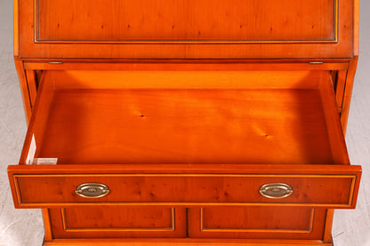 Edler Englischer Sekretär der Marke Heldense Eibe Aufsatzsekretär Schreibschrank Vitrine Bücherschrank Antik Vintage