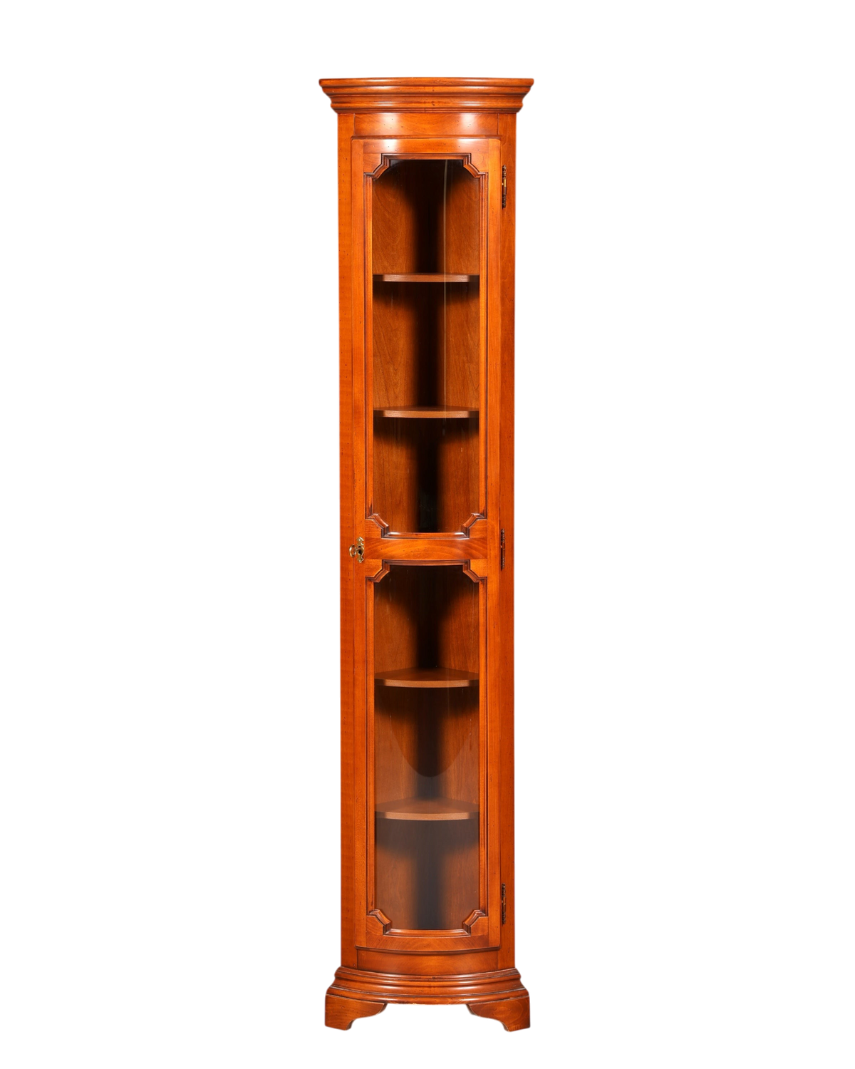 Hauptstadt Möblerei Selva Eckvitrine aus Echtholz im Antik-Look mit verglaster Sprossentür und höhenverstellbaren Böden