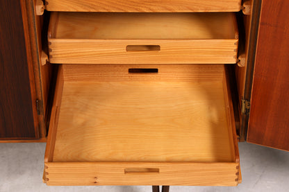 Traumhaftes Mid Century Highboard Palisander Schrank Büro Kommode Aktenschrank Wäscheschrank 60er Jahre
