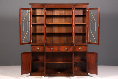 Beeindruckende Englische Vitrine Mahagoni Bibliothek Bücherschrank Glasvitrine Buffet Schrank Antik Vintage