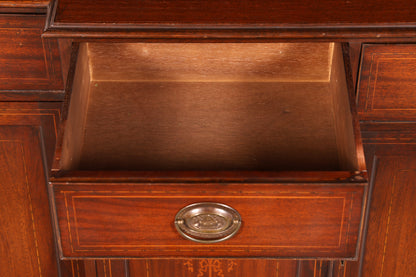 Beeindruckende Englische Vitrine Mahagoni Bibliothek Bücherschrank Glasvitrine Buffet Schrank Antik Vintage