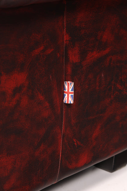 Wunderschönes Original Chesterfield 2er Sofa Englisch Oxblood Leder 2- Sitzer Couch 1 von 2