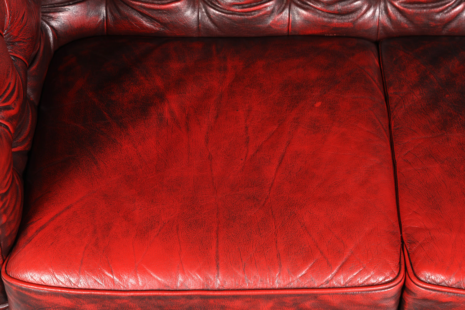 Wunderschönes Original Chesterfield 2er Sofa Englisch Oxblood Leder 2- Sitzer Couch 2 von 2