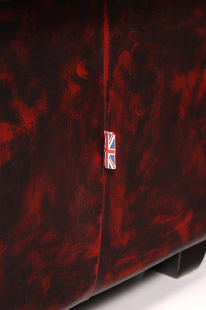 Wunderschönes Original Chesterfield 2er Sofa Englisch Oxblood Leder 2- Sitzer Couch 2 von 2