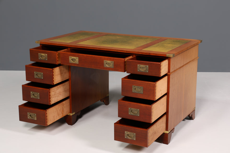 Edler Maritimer Schreibtisch Englischer Military Chest Bürotisch