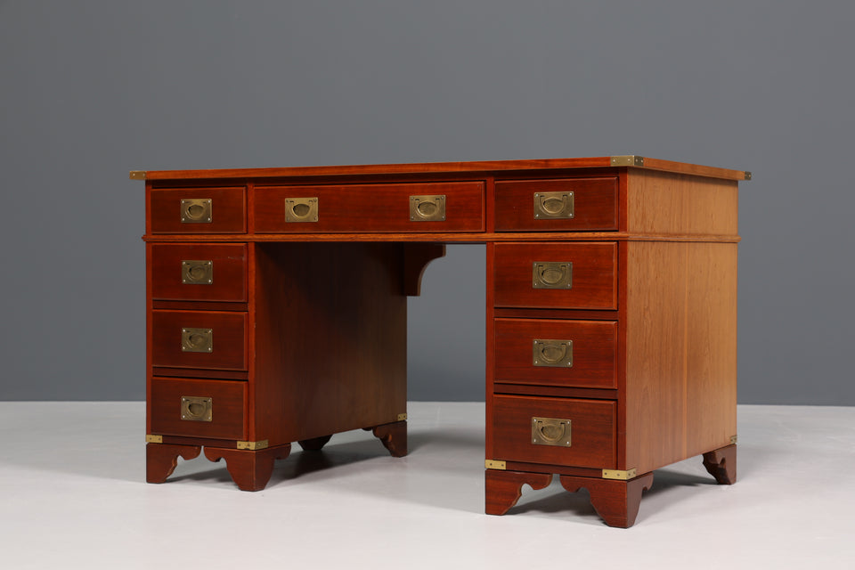 Edler Maritimer Schreibtisch Englischer Military Chest Bürotisch