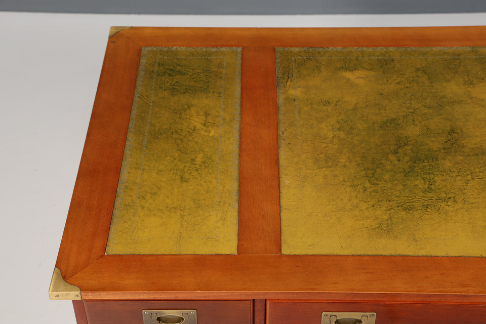 Edler Maritimer Schreibtisch Englischer Military Chest Bürotisch