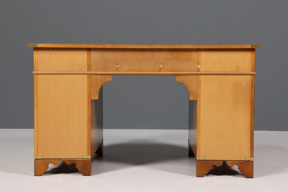 Edler Maritimer Schreibtisch Englischer Military Chest Bürotisch