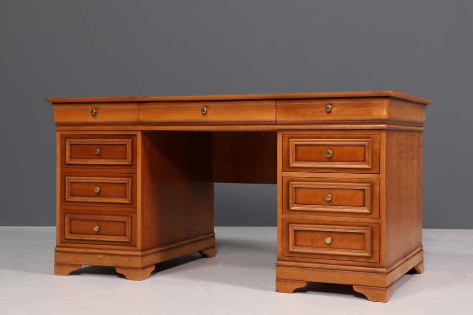 Edler Schreibtisch im Biedermeier Stil massiv Holz Bürotisch