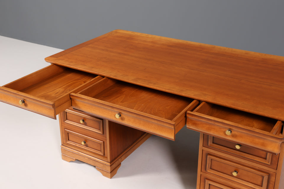 Edler Schreibtisch im Biedermeier Stil massiv Holz Bürotisch