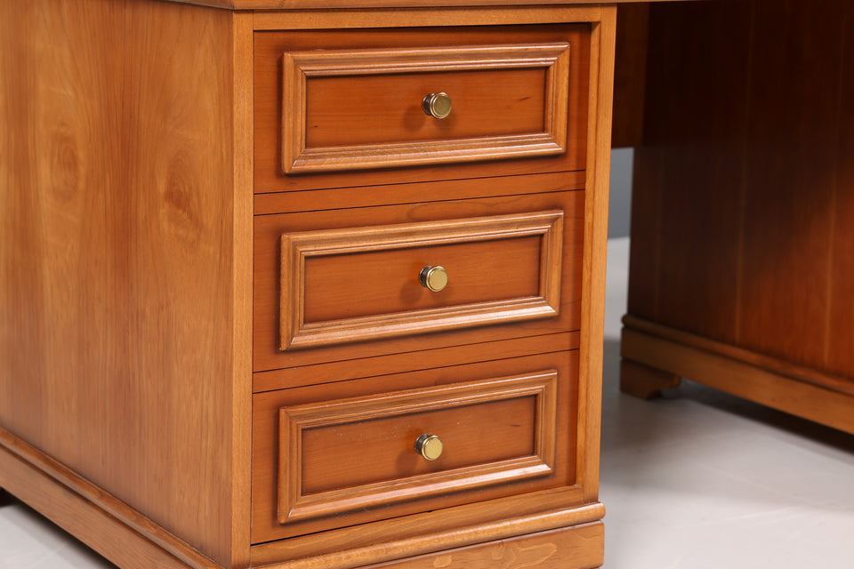 Edler Schreibtisch im Biedermeier Stil massiv Holz Bürotisch