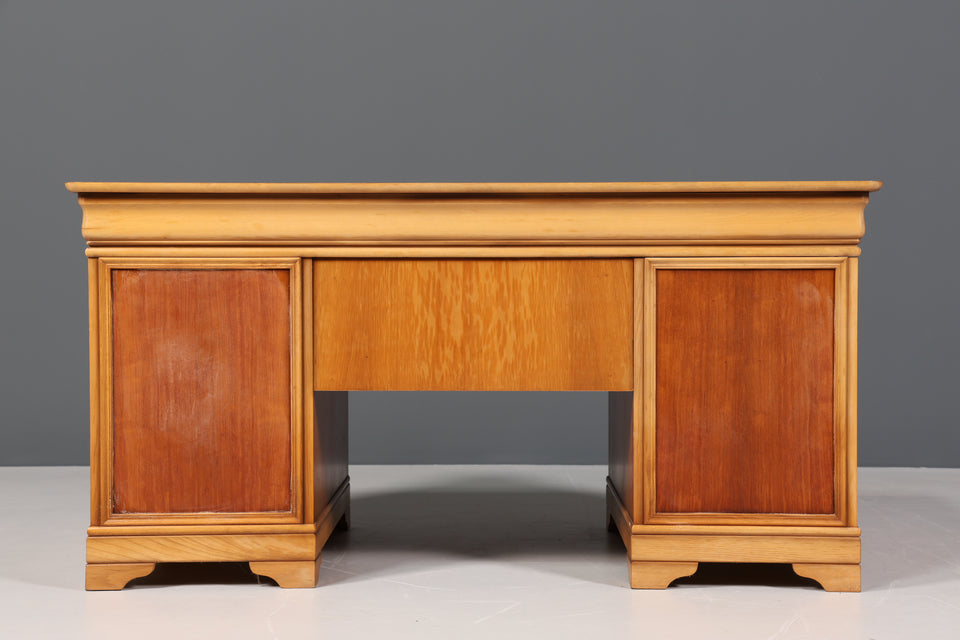 Edler Schreibtisch im Biedermeier Stil massiv Holz Bürotisch