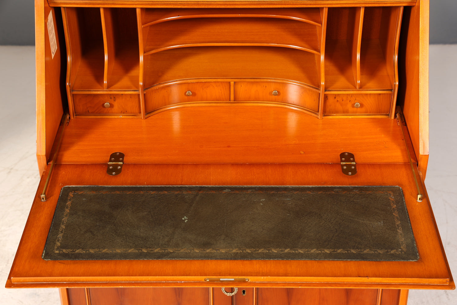 Stilvoller Englischer Sekretär Original Heldense Büro Schreibtisch Eibe Antik 60S Schreibkommode UK Schrank