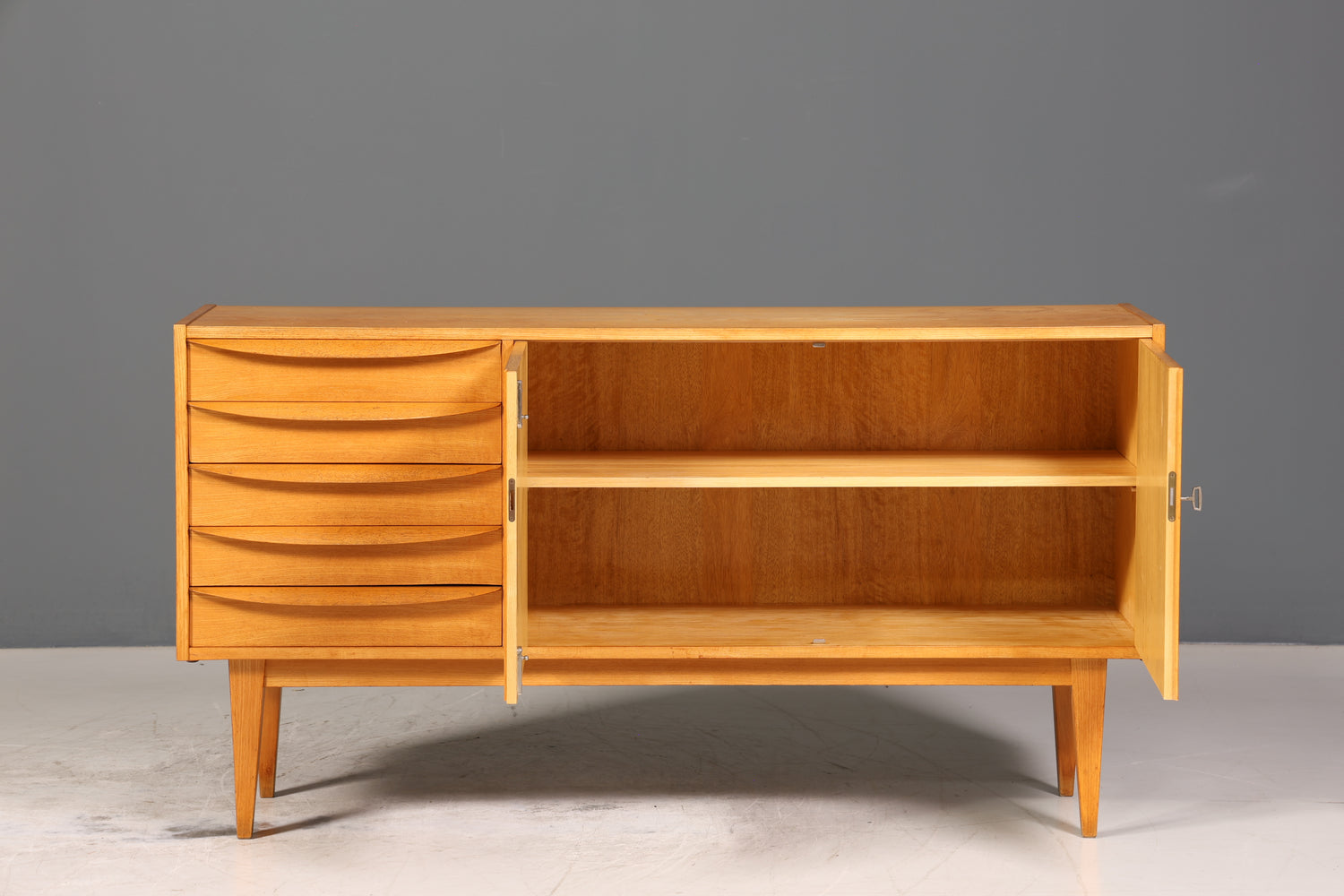 Original Hellerau Franz Ehrlich 602 Sideboard Mid Century TV Schrank Kommode VEB